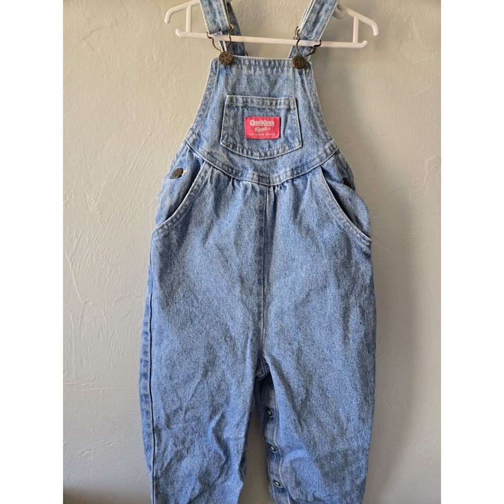 Vintage OshKosh B'gosh Vestbak Blue Girls' Denim Overall One-Piece 3T Adjustable